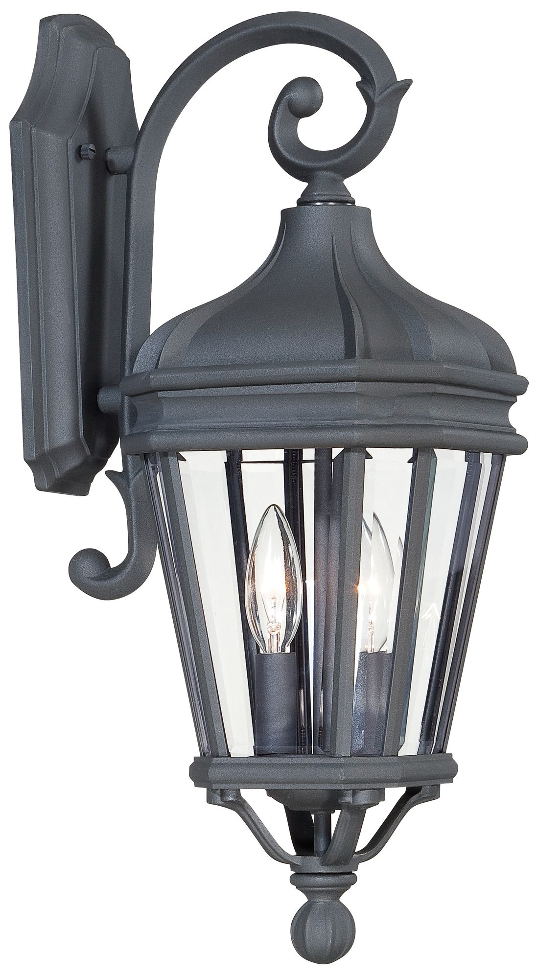 The Great Outdoors Harrison 2-Light Sand Coal Outdoor Wall Mount