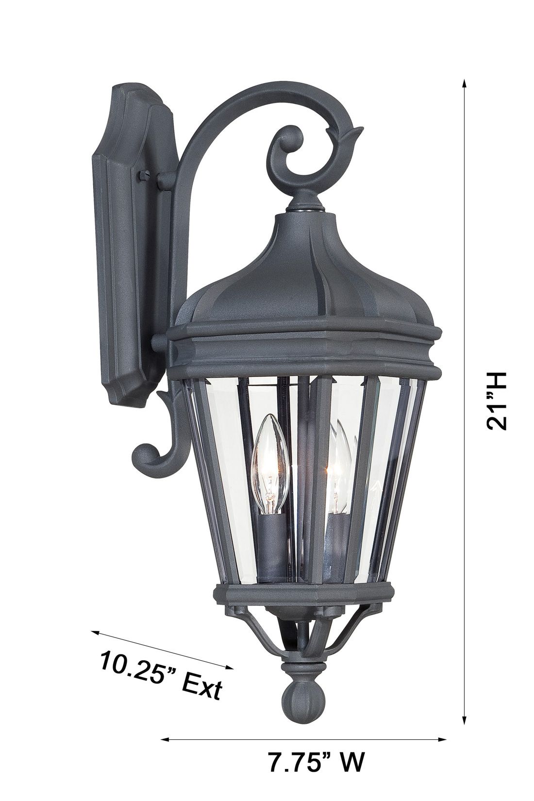 Image 6 The Great Outdoors Harrison 2-Light Sand Coal Outdoor Wall Mount more views
