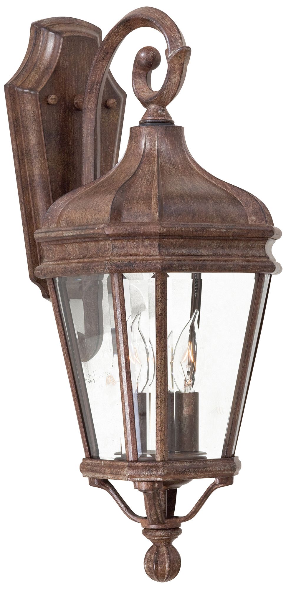 The Great Outdoors Harrison 2-Light Vintage Rust Outdoor Wall Mount
