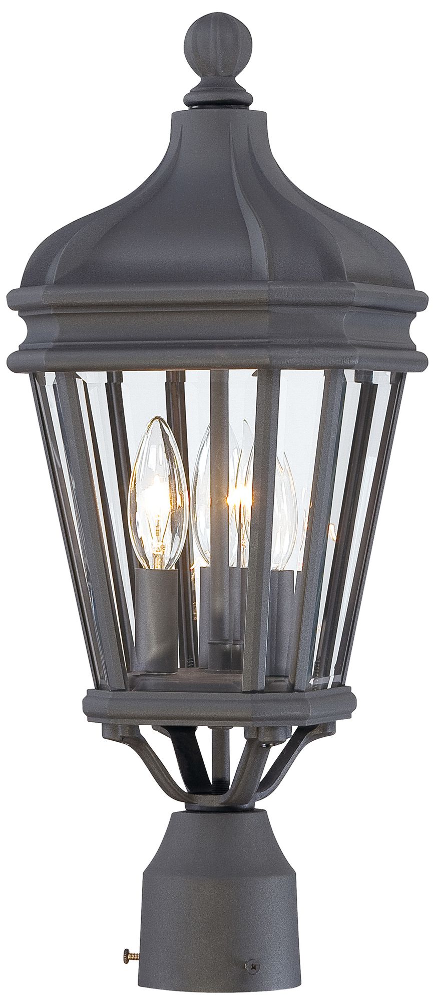 The Great Outdoors Harrison 3-Light Sand Coal Outdoor Post Mount