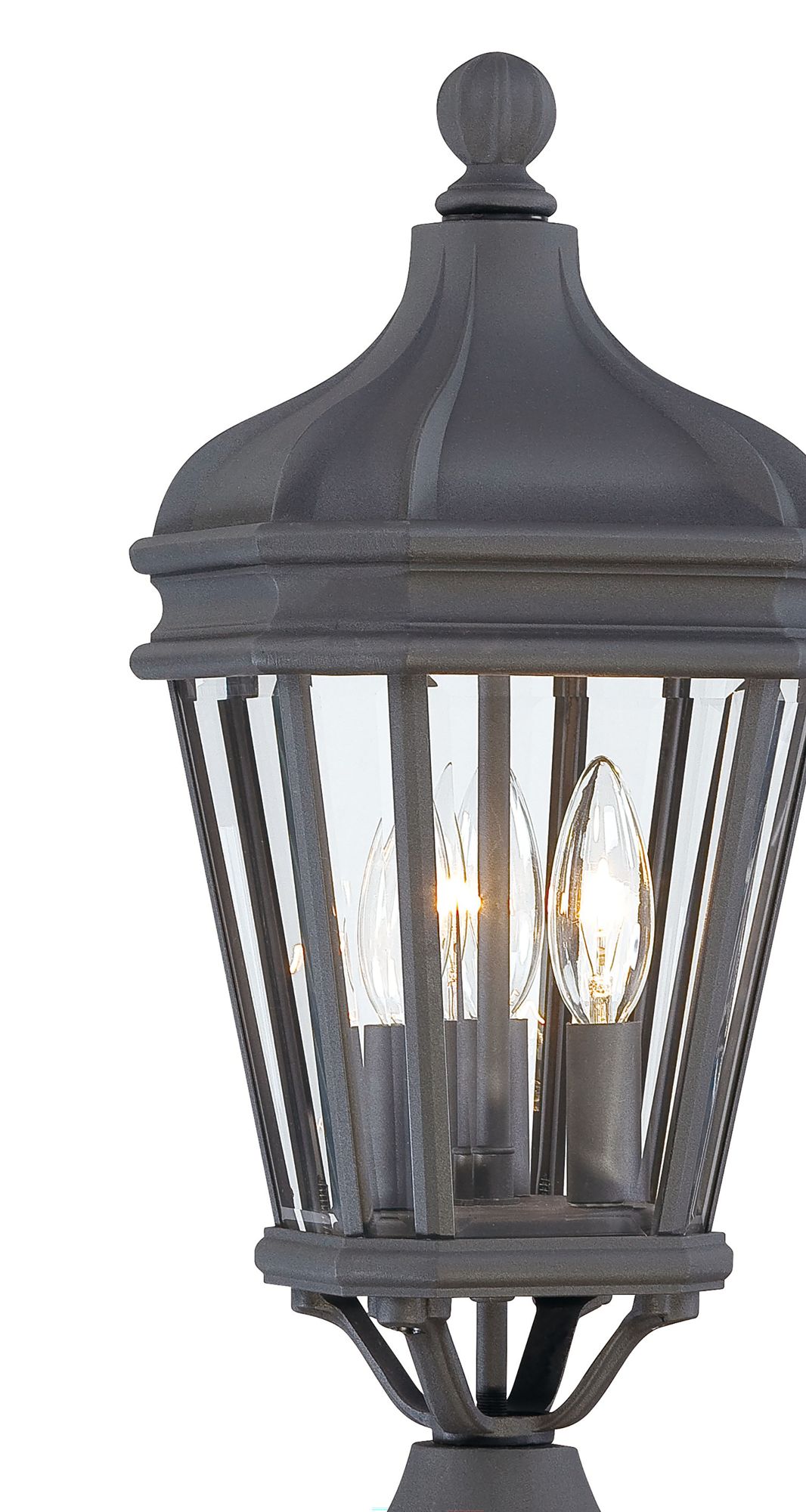 Image 3 The Great Outdoors Harrison 3-Light Sand Coal Outdoor Post Mount more views