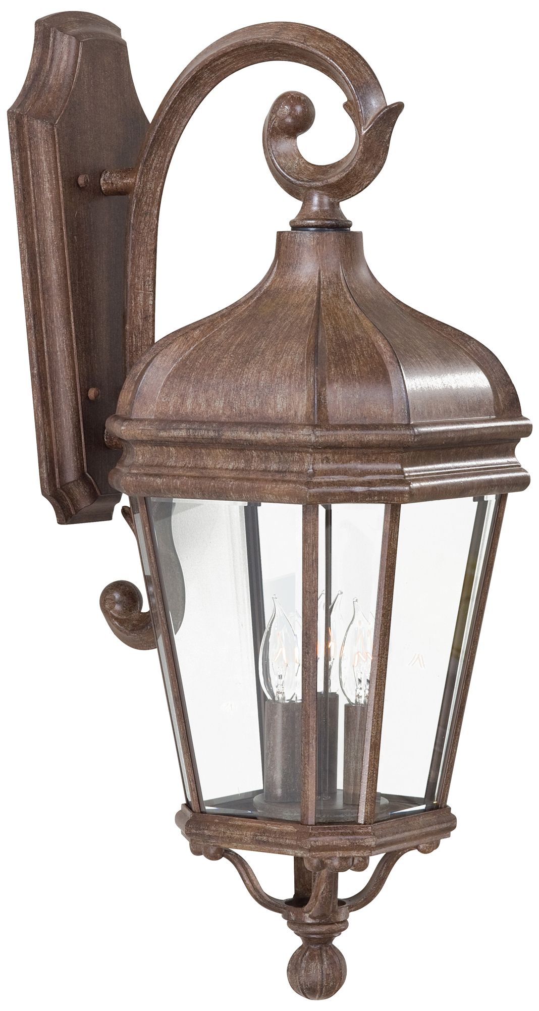 Image 3 The Great Outdoors Harrison 3-Light Vintage Rust Outdoor Wall Mount