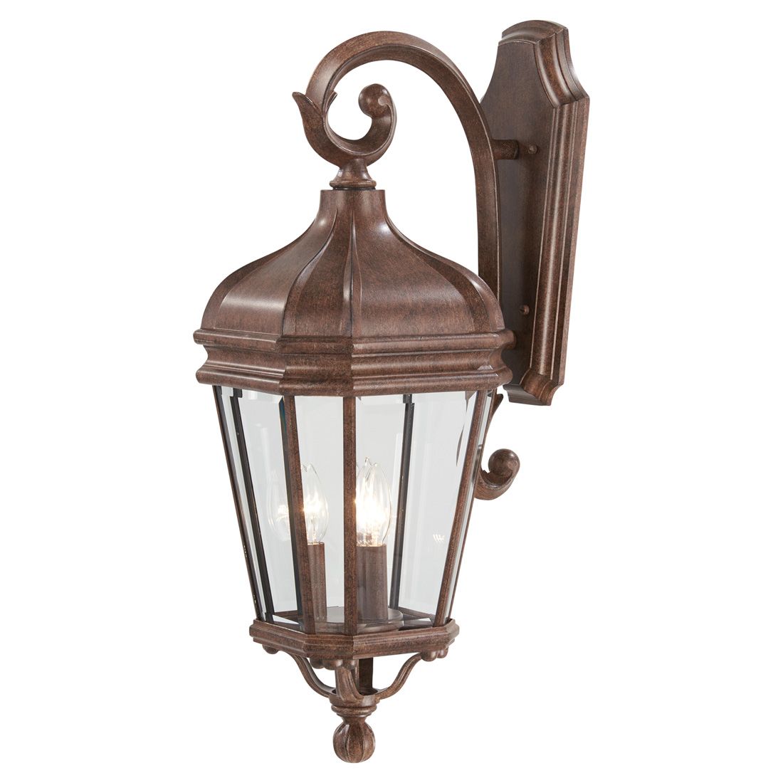 Image 7 The Great Outdoors Harrison 3-Light Vintage Rust Outdoor Wall Mount more views