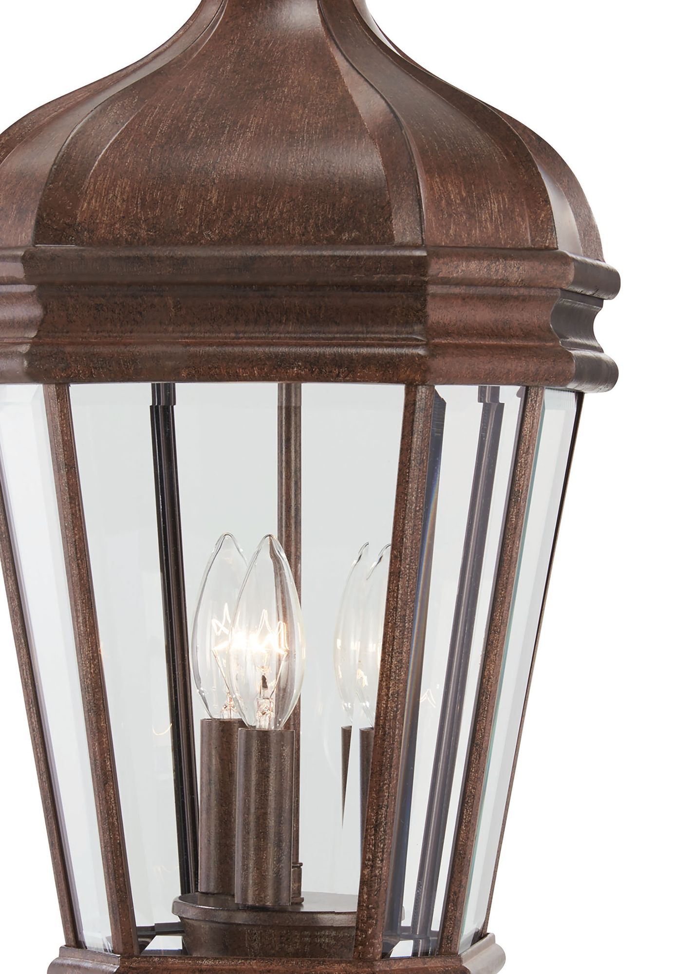 Image 4 The Great Outdoors Harrison 3-Light Vintage Rust Post Mount Lantern more views