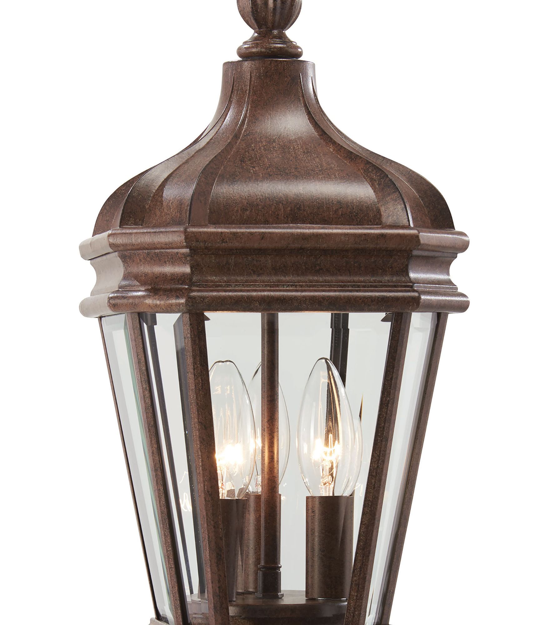 Thumbnail3 of The Great Outdoors Harrison 3-Light Vintage Rust Post Mount Lantern more views
