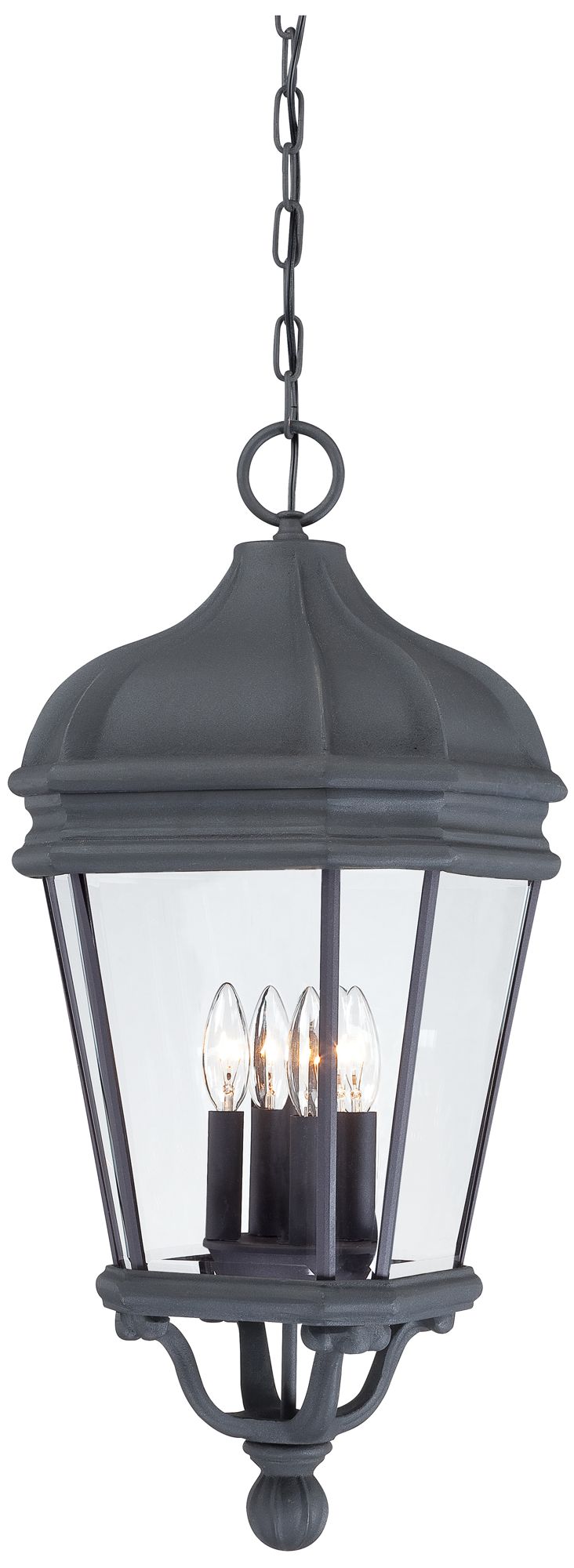 Image 2 The Great Outdoors Harrison 4-Light Sand Coal Outdoor Chain Hung Lantern