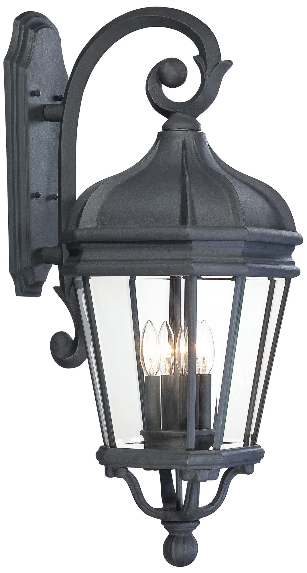 The Great Outdoors Harrison 4-Light Sand Coal Outdoor Wall Mount
