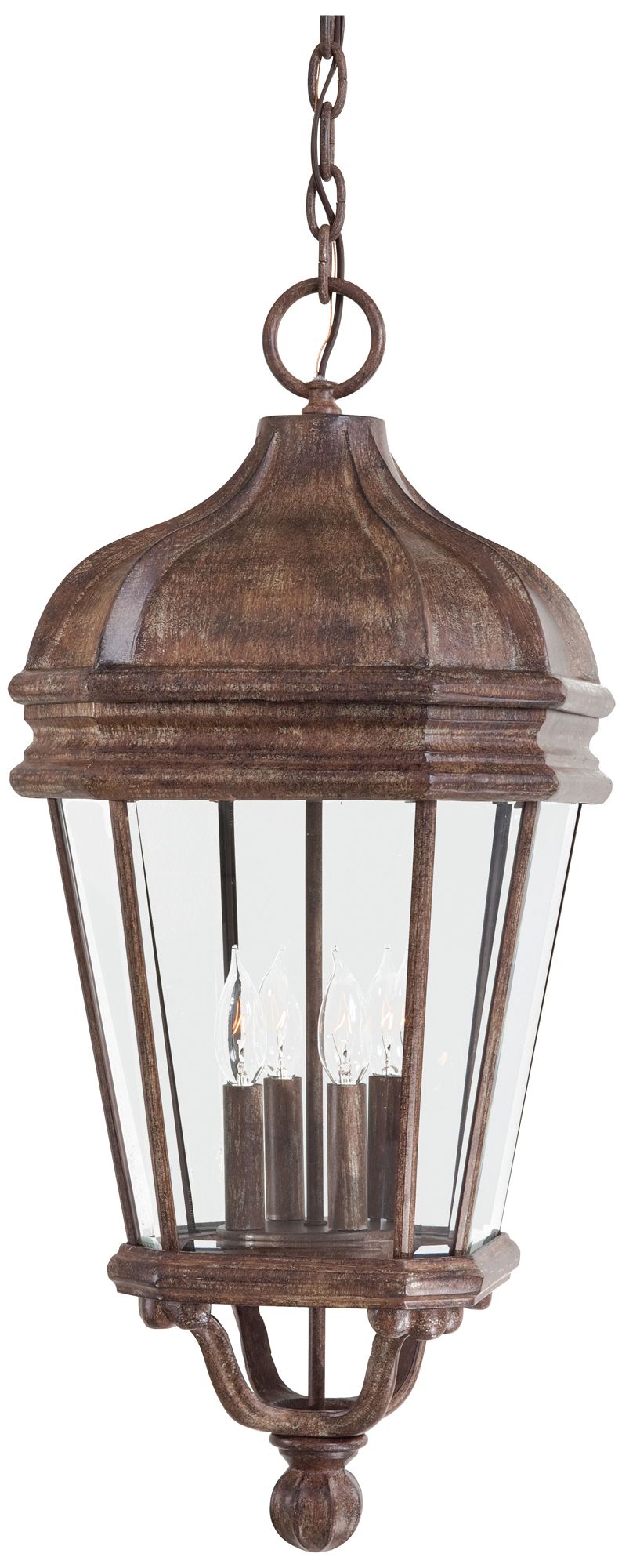The Great Outdoors Harrison 4-Light Vintage Rust Outdoor Chang Hung Lantern