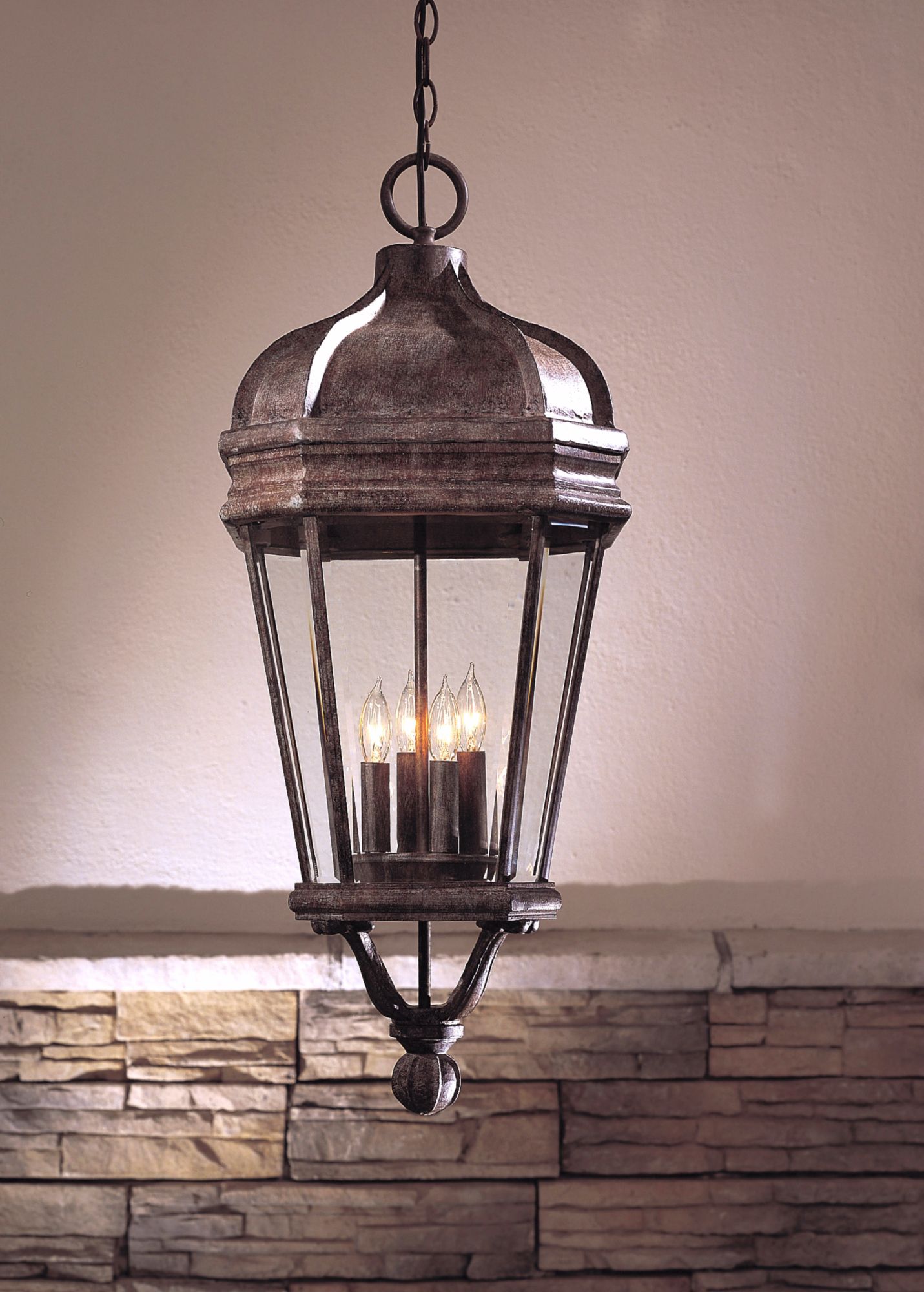 Image 7 The Great Outdoors Harrison 4-Light Vintage Rust Outdoor Chang Hung Lantern more views