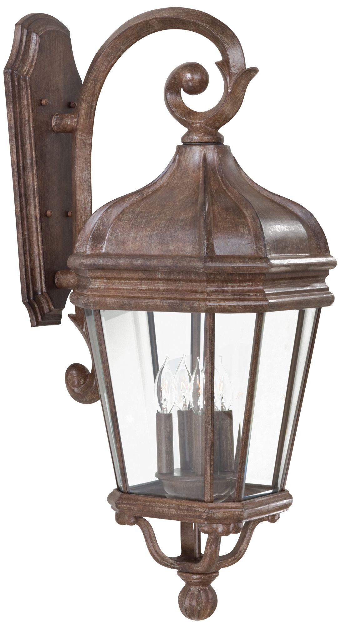 The Great Outdoors Harrison 4-Light Vintage Rust Outdoor Wall Mount