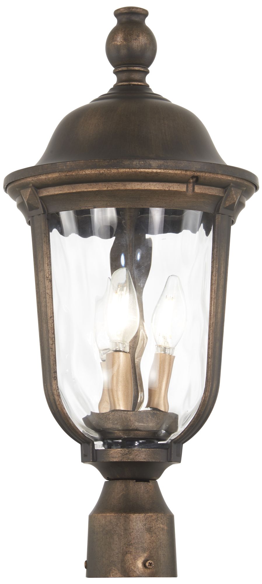 Image 2 The Great Outdoors Havenwood 3-Light Bronze and Silver Outdoor Post Mount