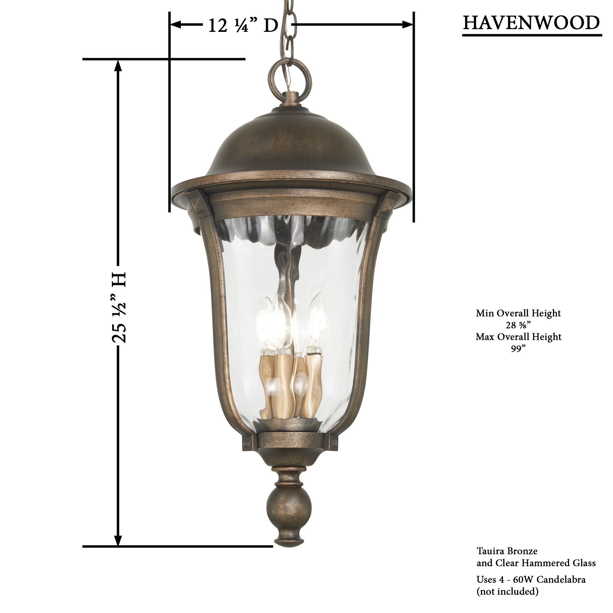 Image 5 The Great Outdoors Havenwood 4-Light Bronze and Silver Hung Lantern more views