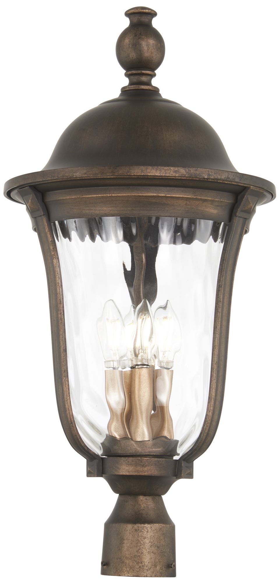 Image 2 The Great Outdoors Havenwood 4-Light Bronze and Silver Post Mount Lantern