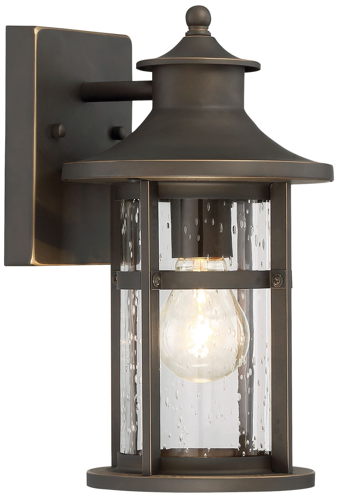 The Great Outdoors Highland Ridge 1-Light Oil Rub Bronze Outdoor Wall Mount