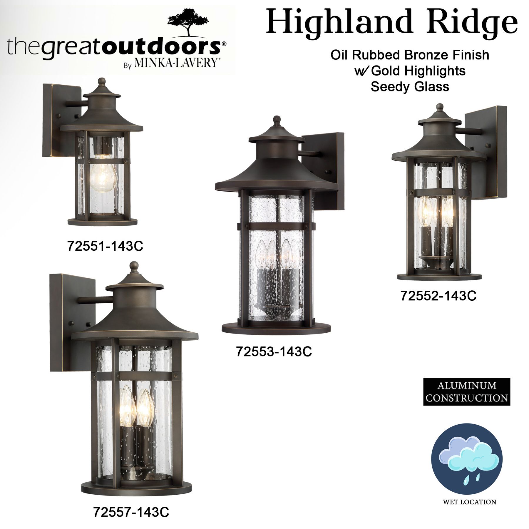 Image 7 The Great Outdoors Highland Ridge 1-Light Oil Rub Bronze Outdoor Wall Mount more views