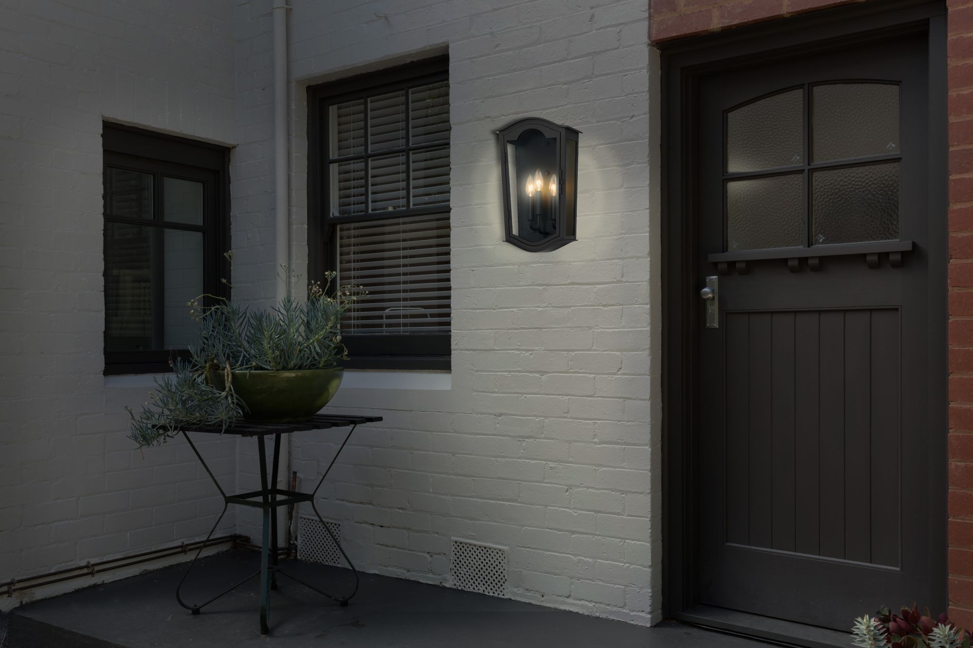 Image 5 The Great Outdoors Houghton Hall 3-Light Sand Coal Outdoor Wall Mount more views