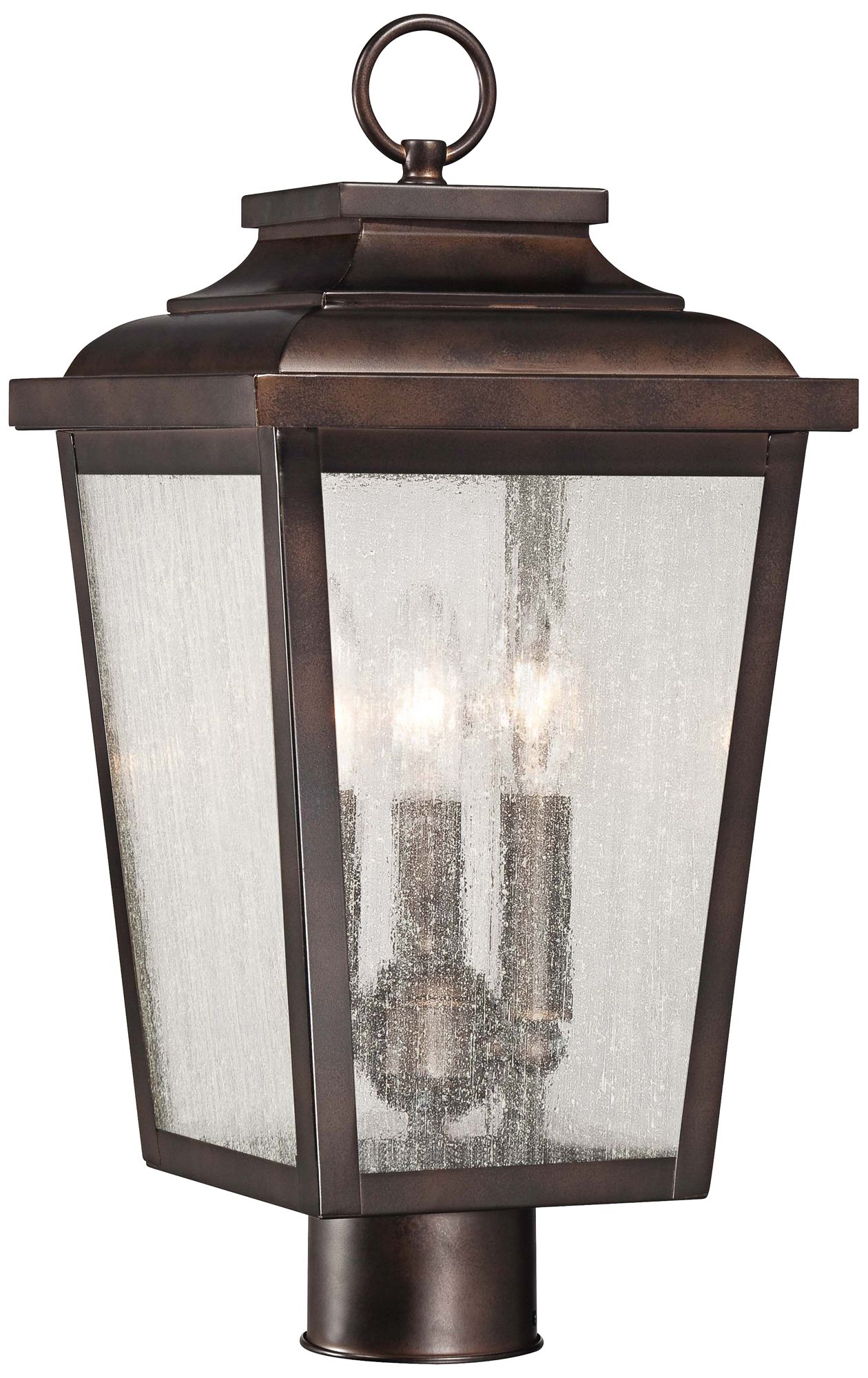 The Great Outdoors Irvington Manor 3-Light Bronze Outdoor Post Mount