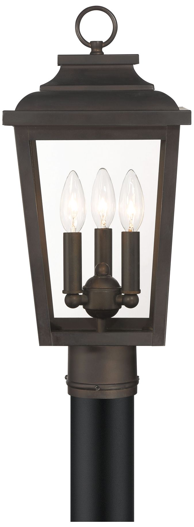 Image 4 The Great Outdoors Irvington Manor 3-Light Chelesa Bronze Post Mount more views