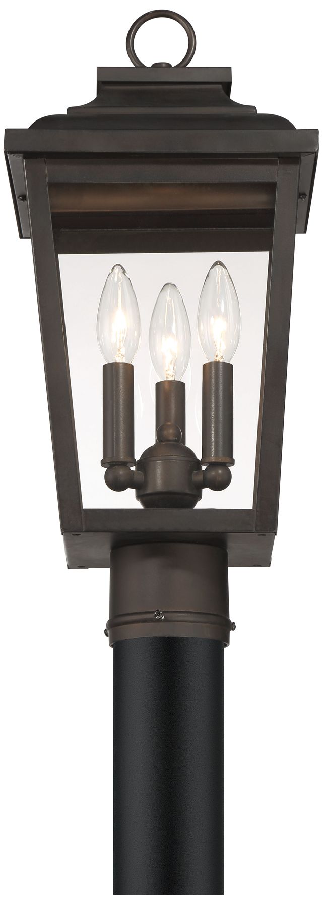 Image 5 The Great Outdoors Irvington Manor 3-Light Chelesa Bronze Post Mount more views