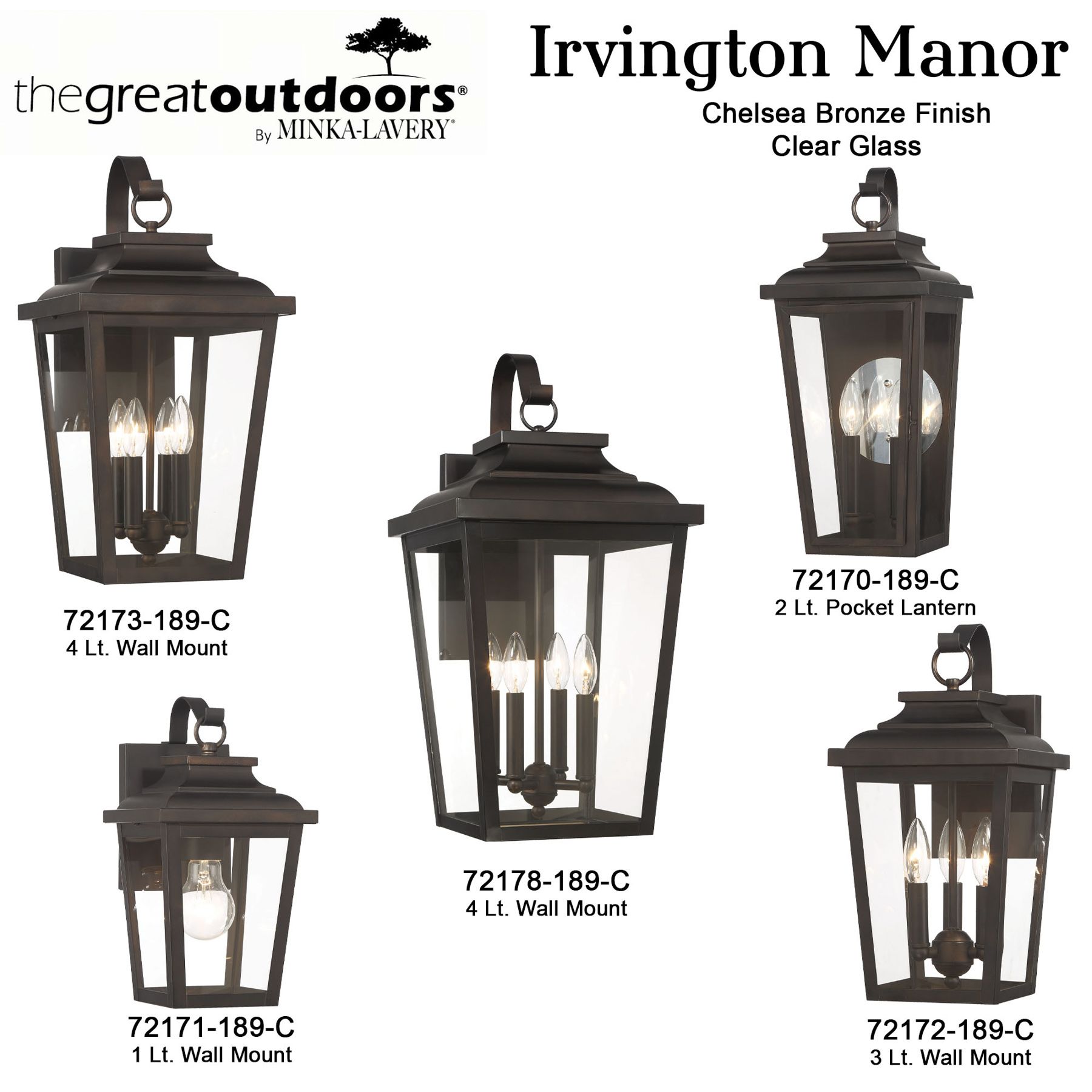 The Great Outdoors Irvington Manor 3-Light Chelesa Bronze Wall Mount in scene