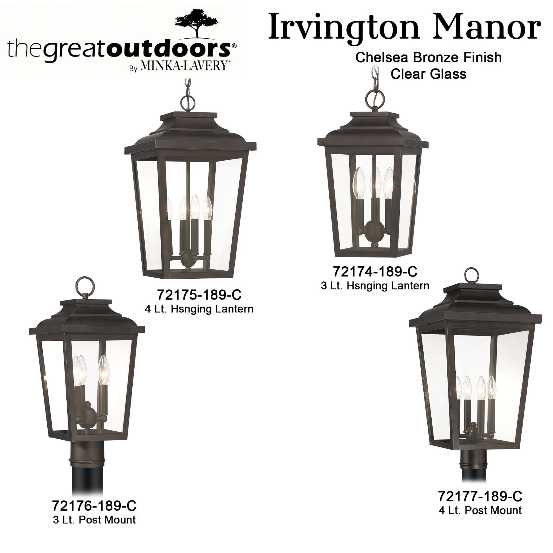 The Great Outdoors Irvington Manor 3-Light Chelesa Bronze Wall Mount in scene