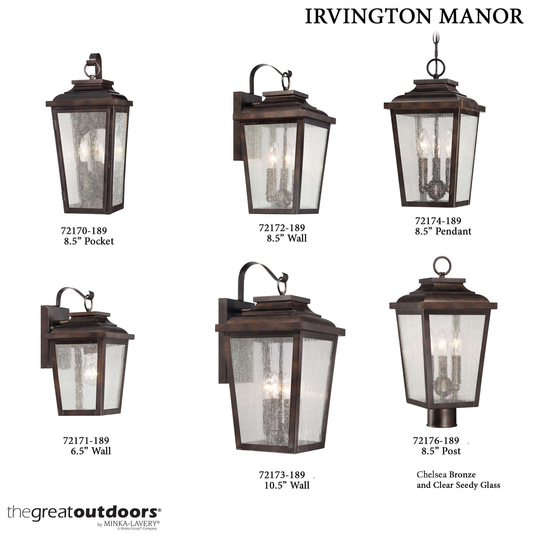 The Great Outdoors Irvington Manor 3-Light Chelesa Bronze Wall Mount in scene