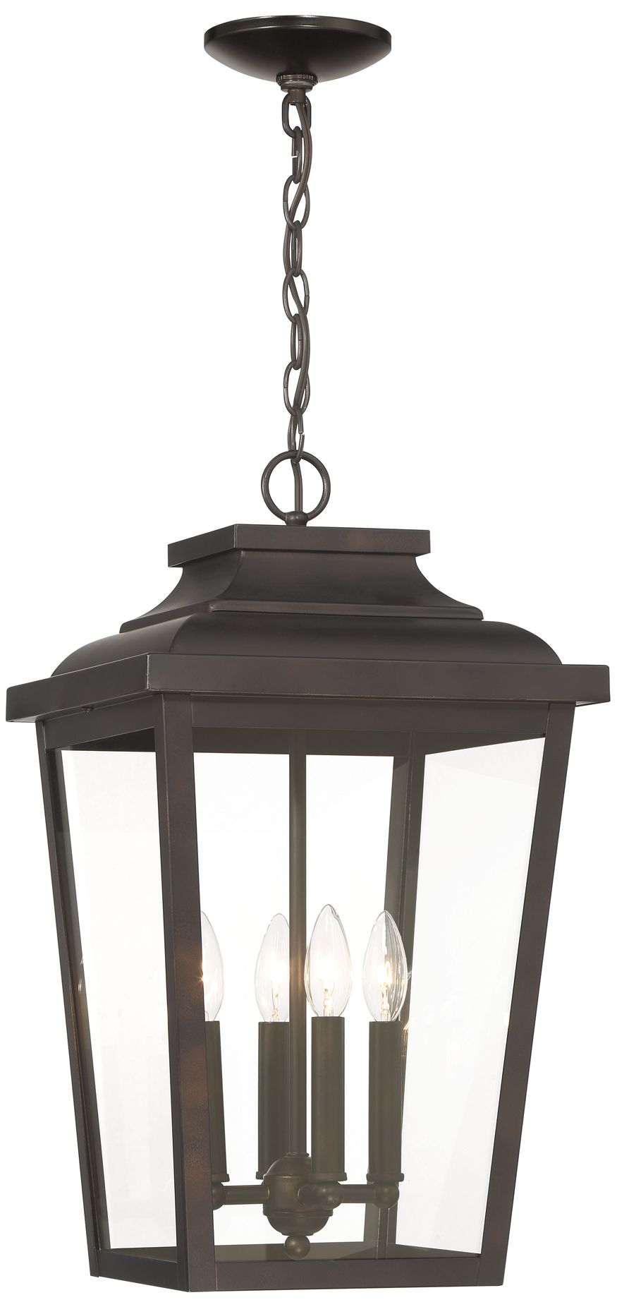 The Great Outdoors Irvington Manor 4-Light Chelesa Bronze Chain Hung