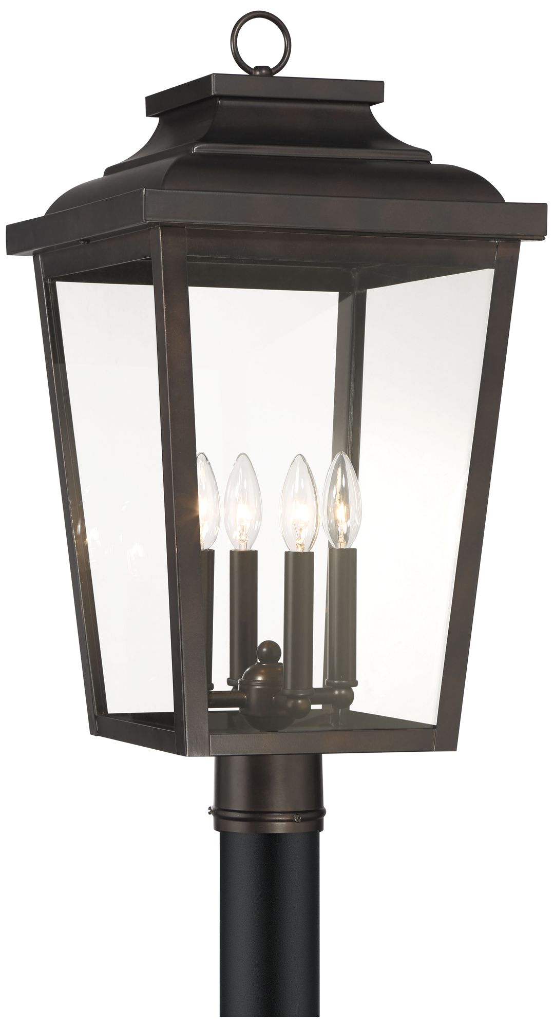 Image 2 The Great Outdoors Irvington Manor 4-Light Chelesa Bronze Post Mount