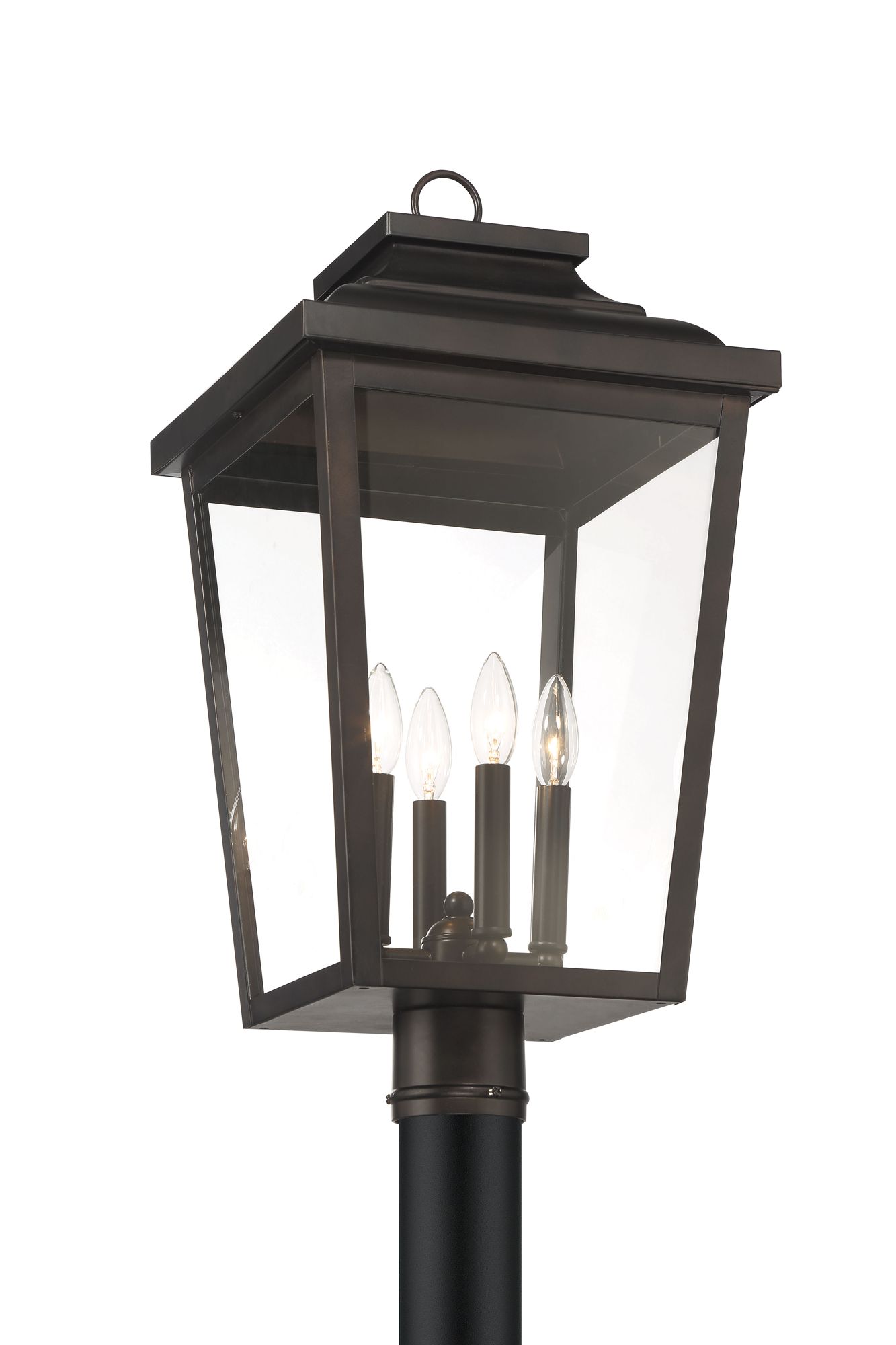The Great Outdoors Irvington Manor 4-Light Chelesa Bronze Post Mount