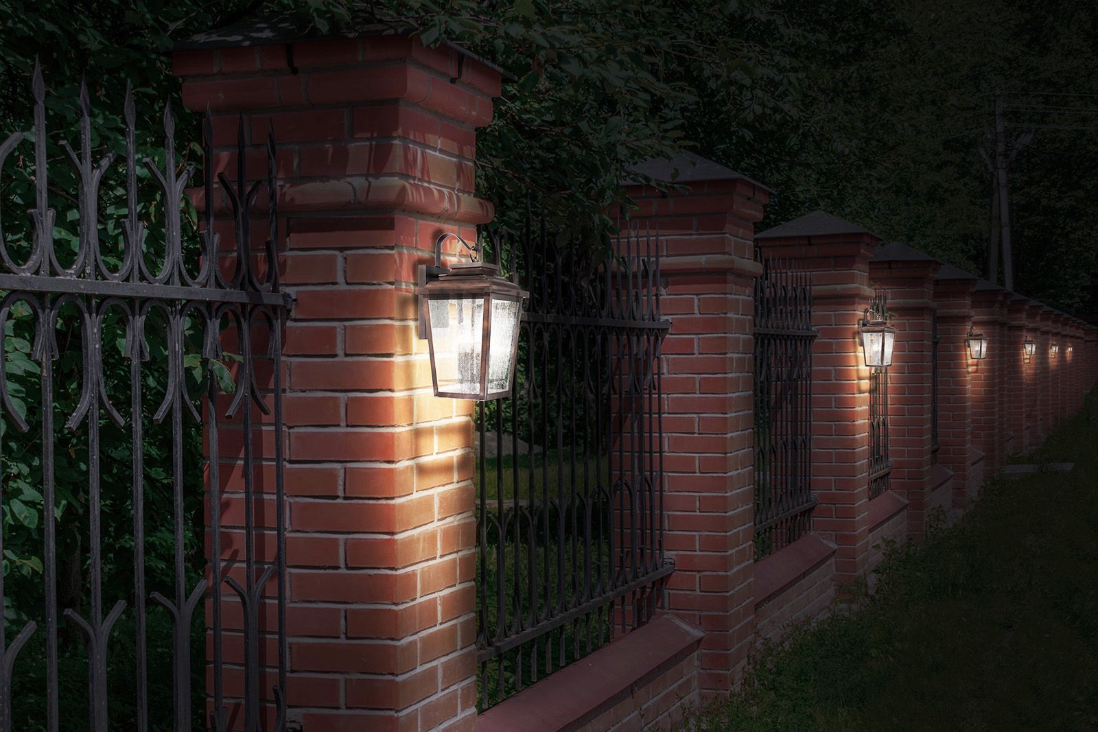 Image 5 The Great Outdoors Irvington Manor 4-Light Chelesa Bronze Wall Mount more views