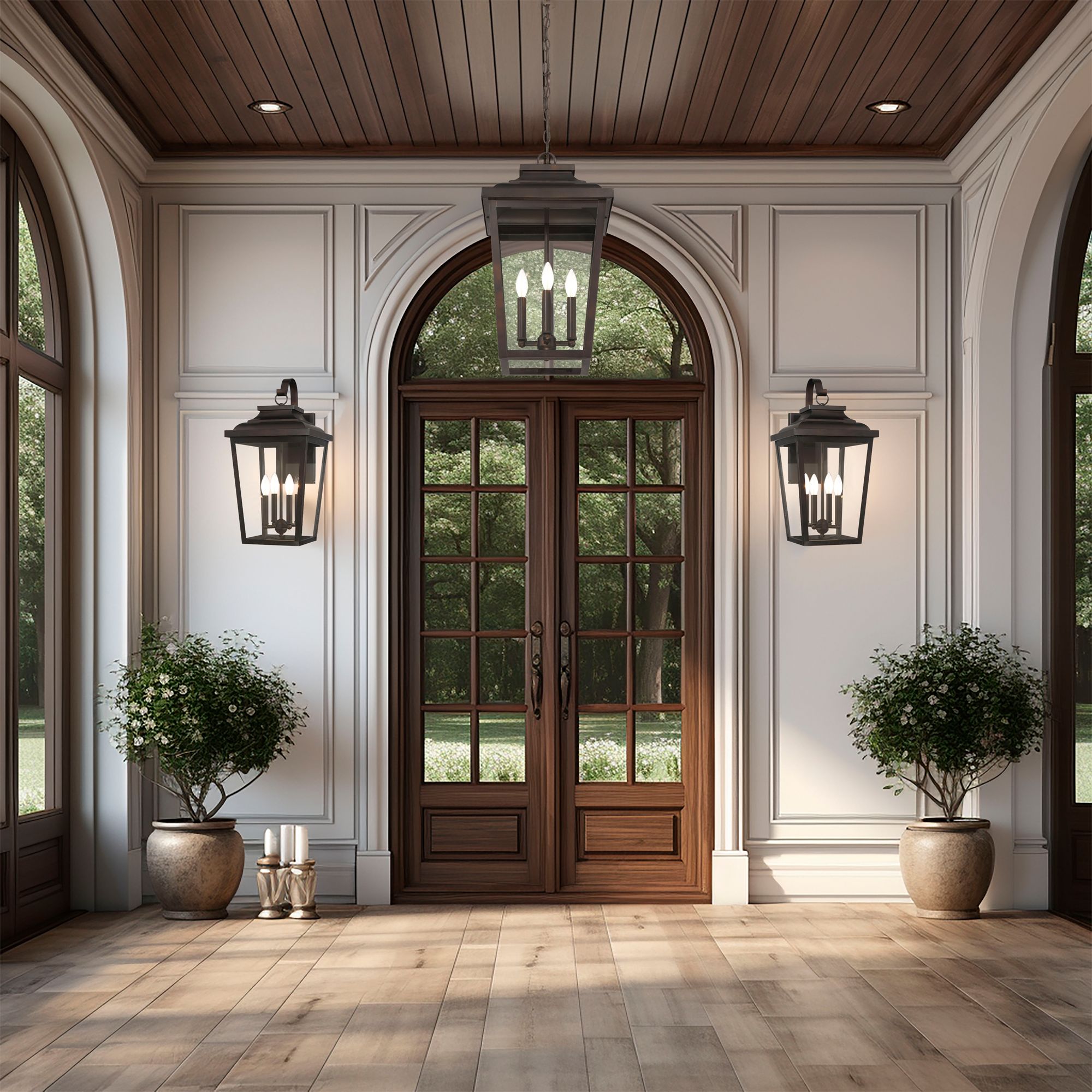 The Great Outdoors Irvington Manor 4-Light Chelesa Bronze Wall Mount