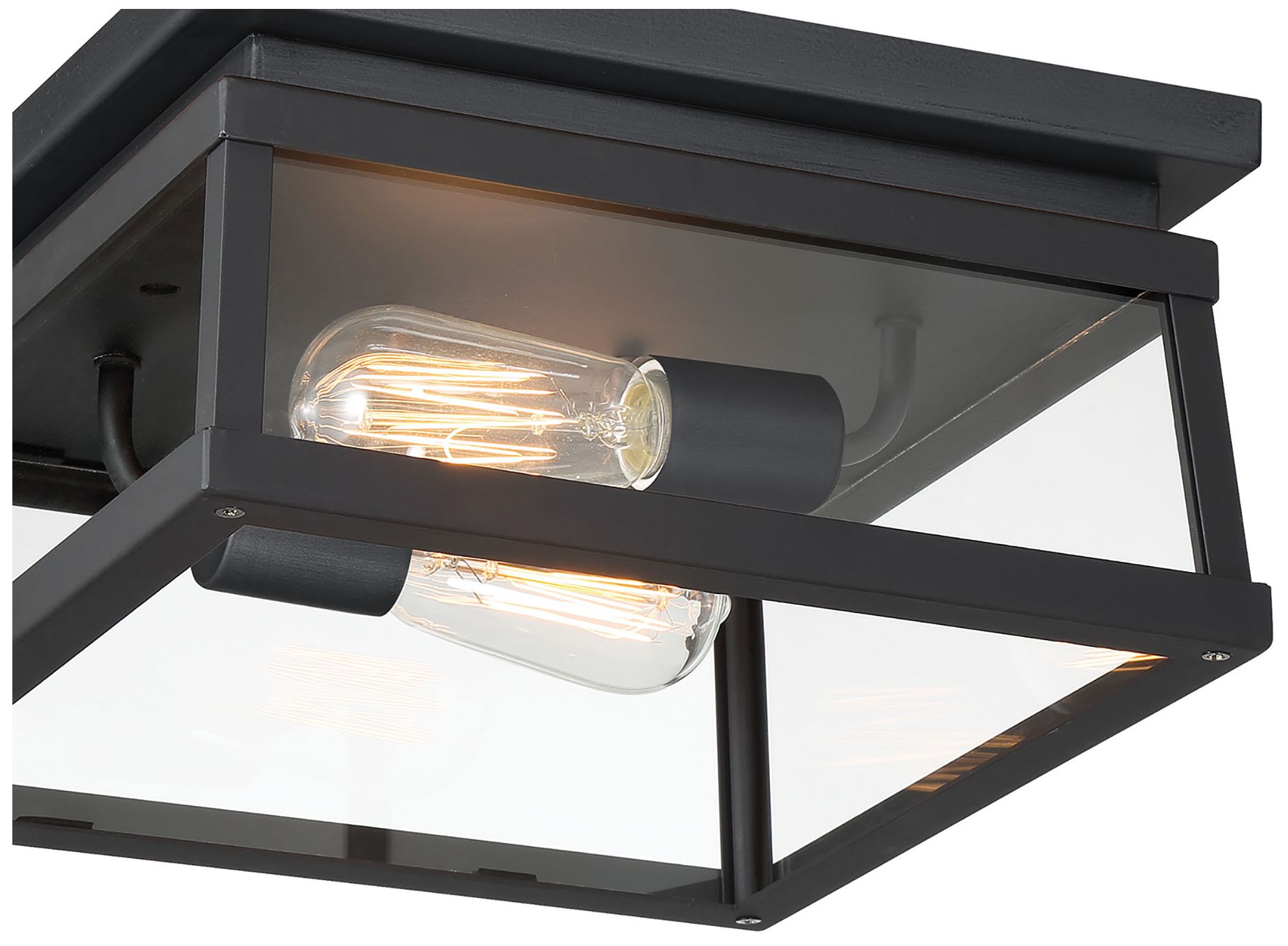 Image 3 The Great Outdoors Isla Vista 2-Light Black 12-inch Outdoor Flush Mount more views