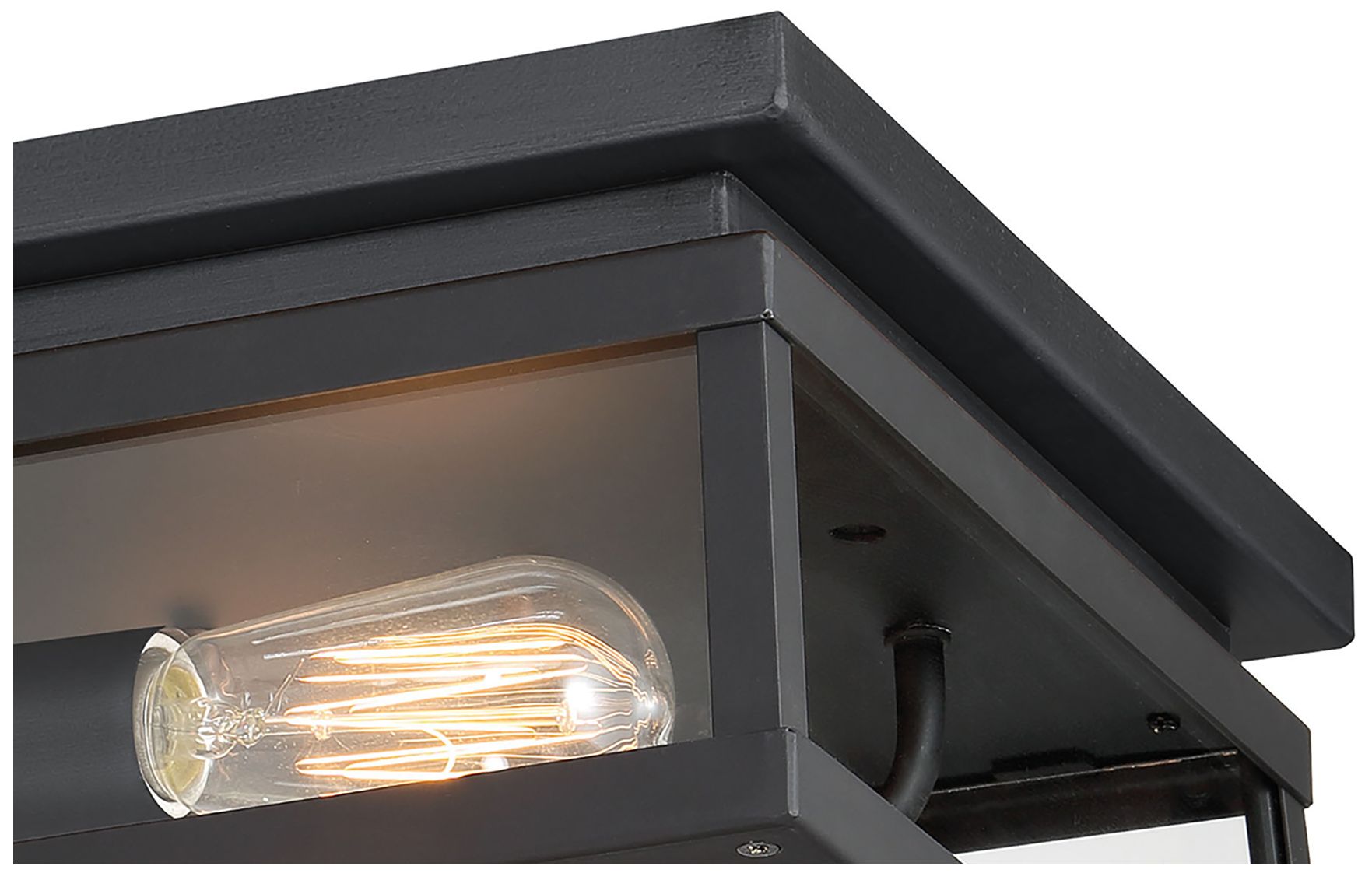 Image 4 The Great Outdoors Isla Vista 2-Light Black 12-inch Outdoor Flush Mount more views