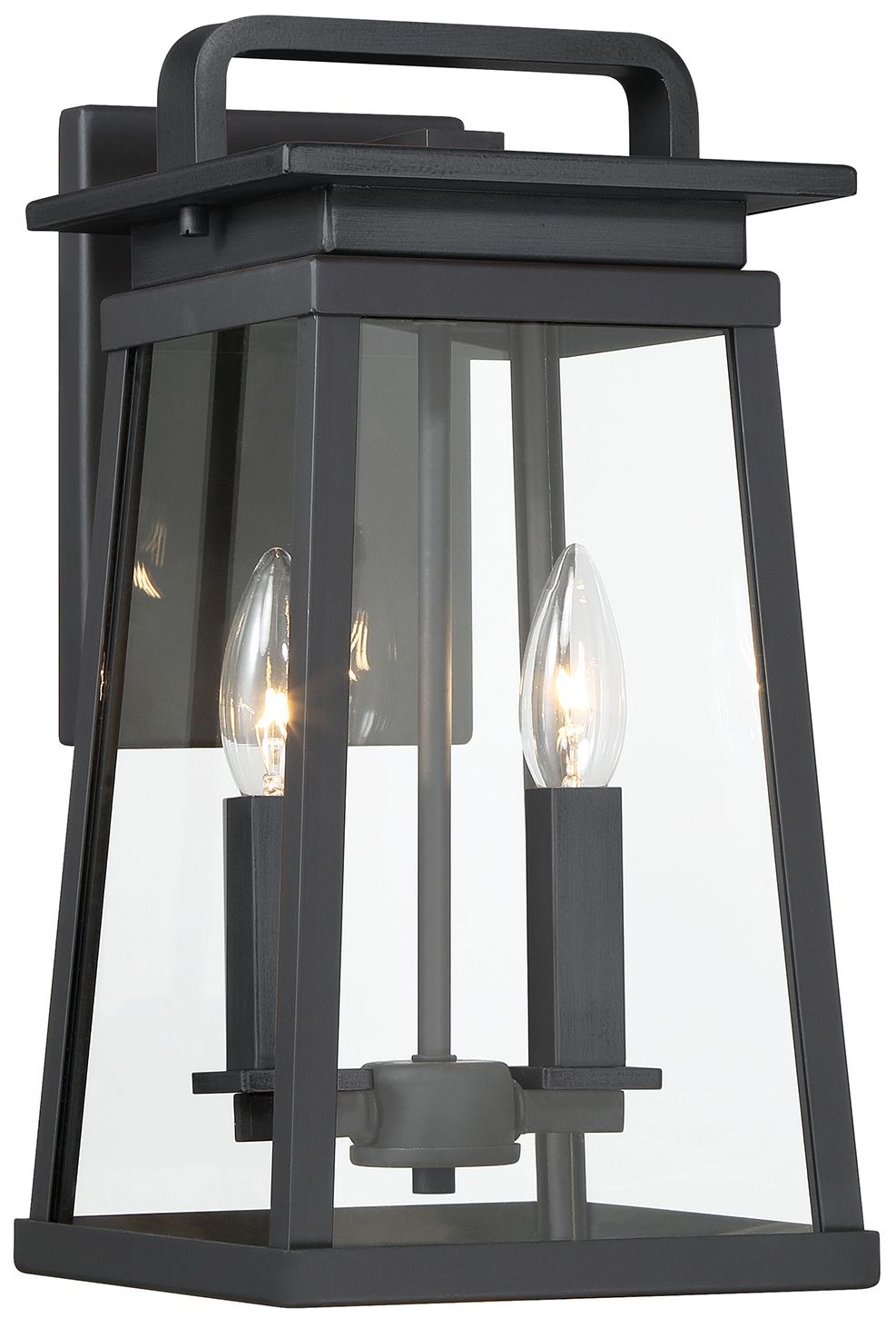 The Great Outdoors Isla Vista 2-Light Black 14-inch Outdoor Wall Mount