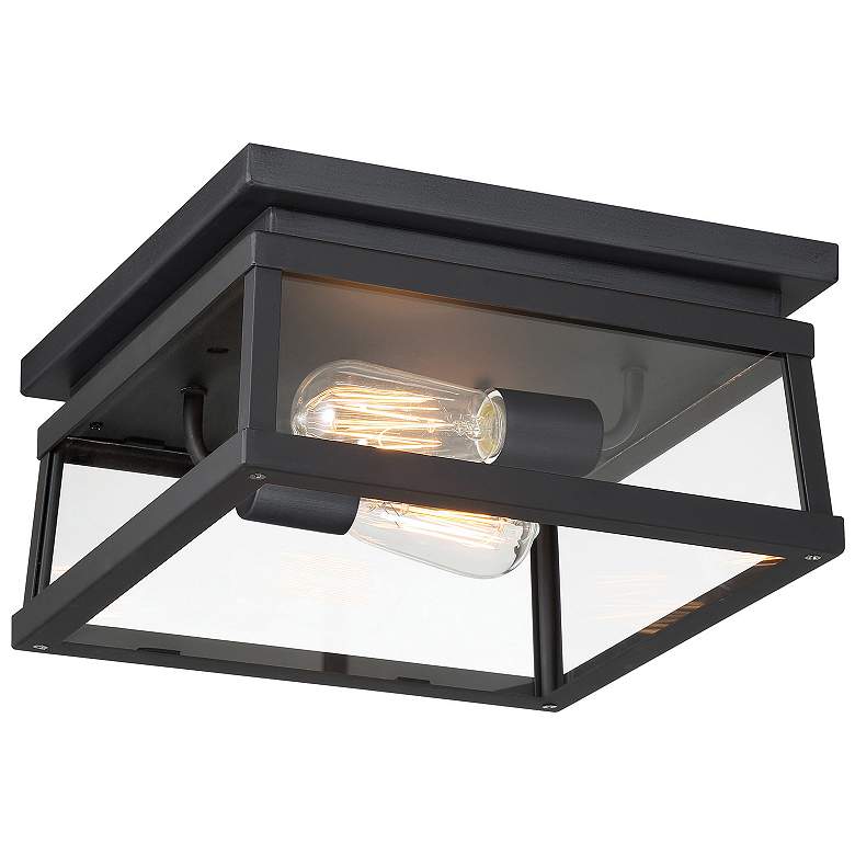 Image 1 The Great Outdoors Isla Vista 2-Light Black Outdoor Flush Mount