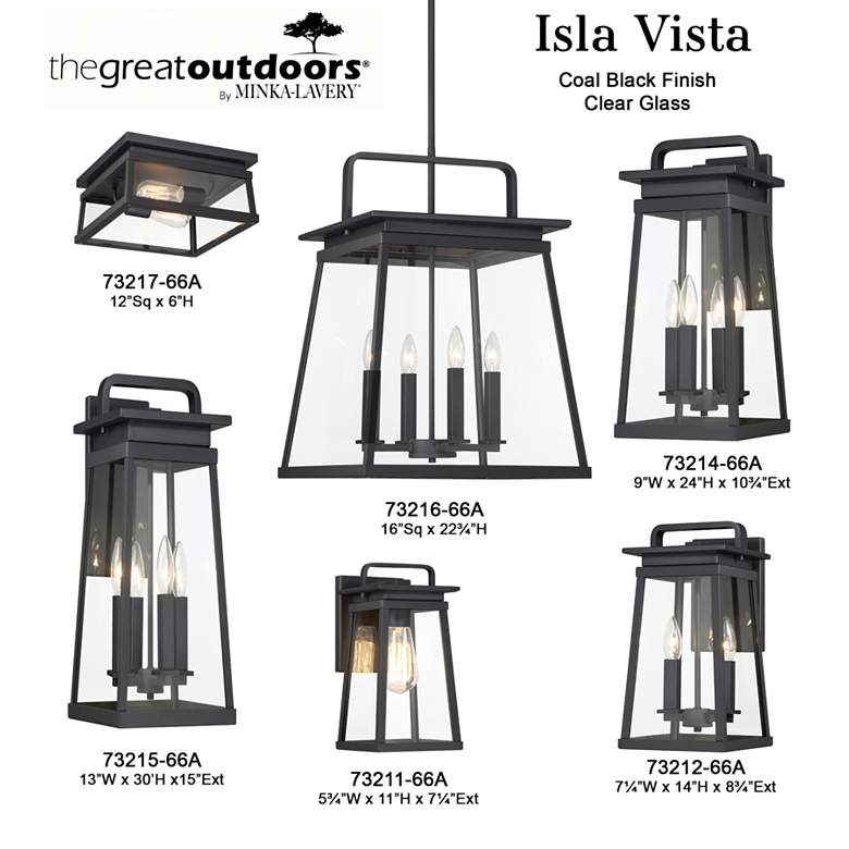 Image 7 The Great Outdoors Isla Vista 2-Light Black Outdoor Flush Mount more views