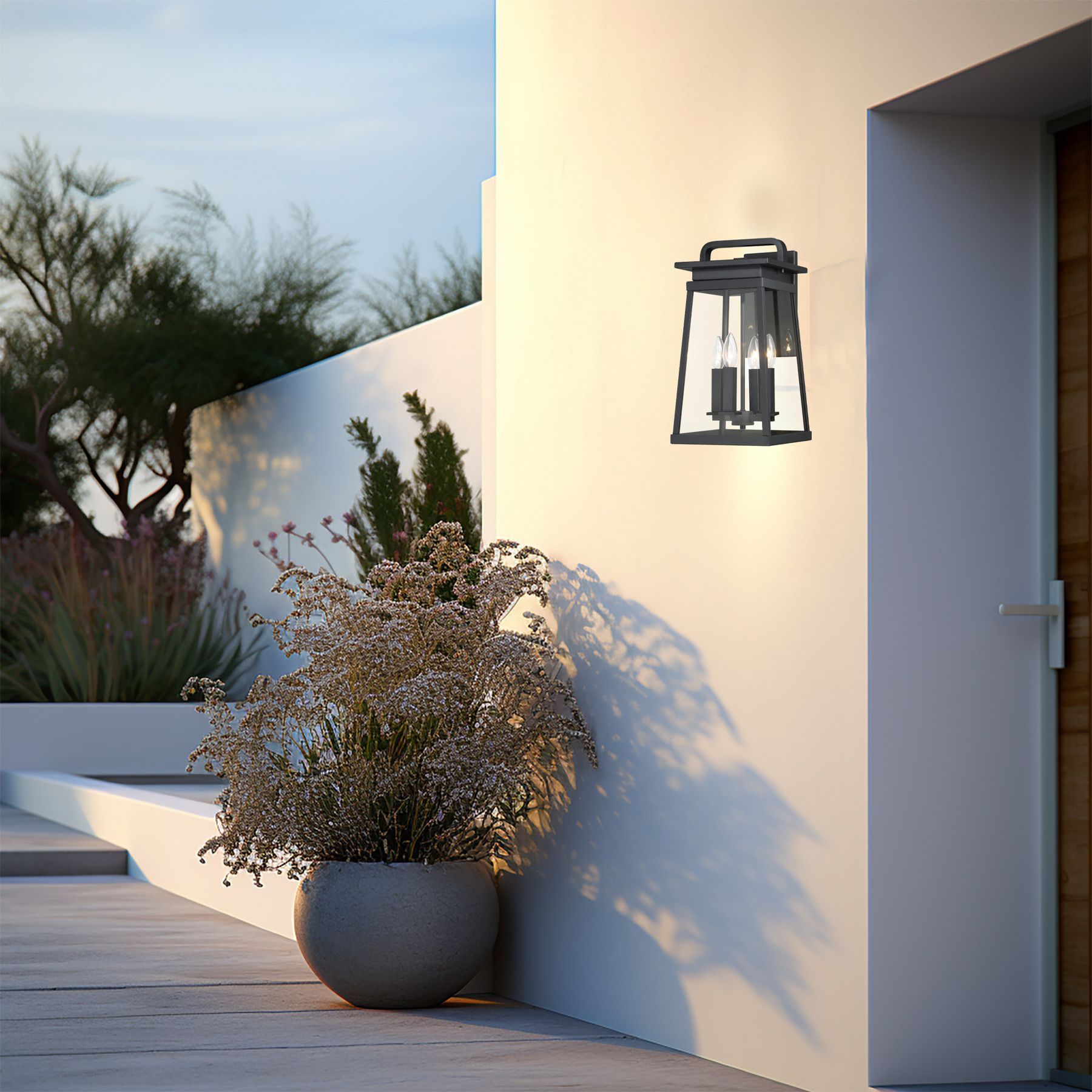 Image 5 The Great Outdoors Isla Vista 4-Light Black 24-inch Outdoor Wall Sconce more views