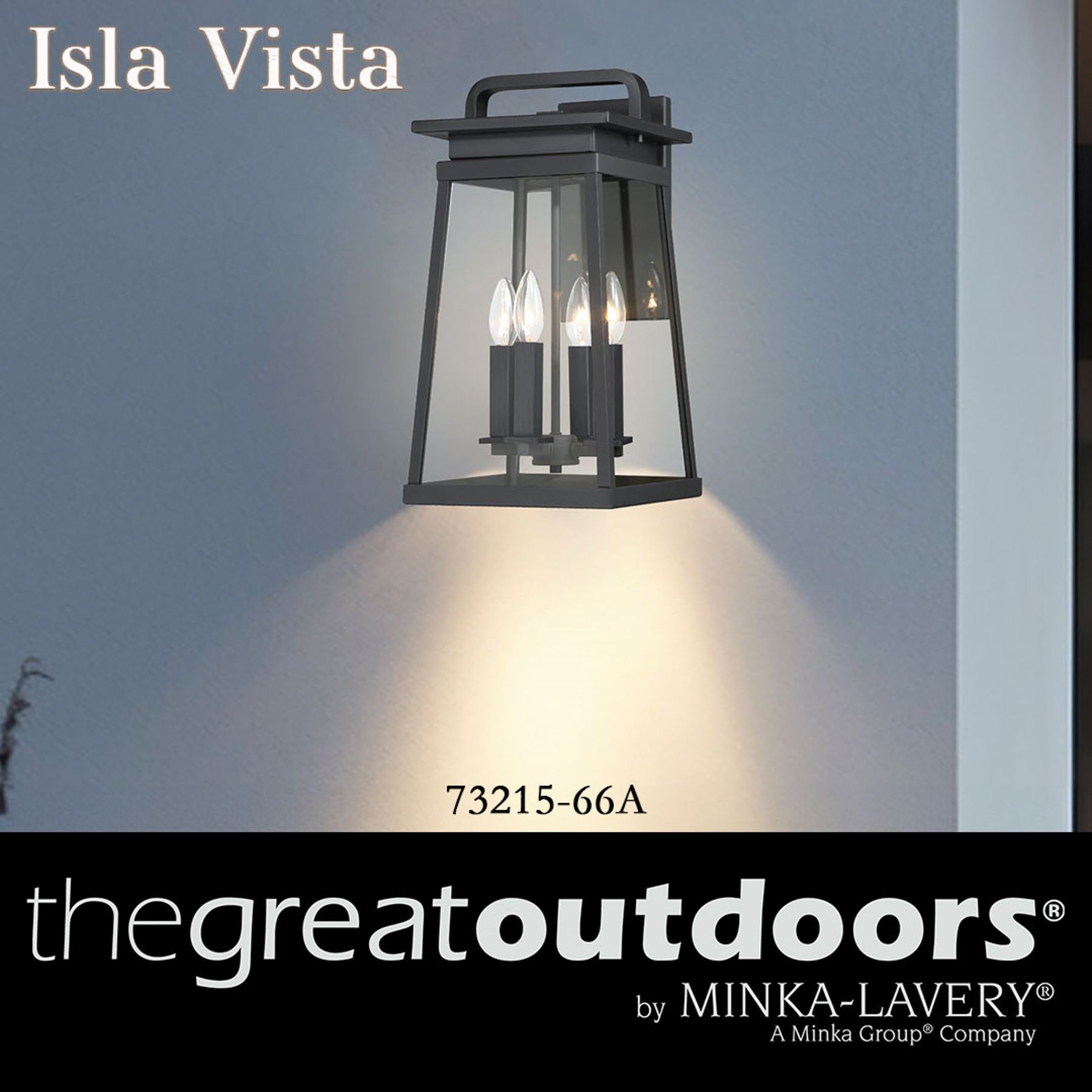 Image 5 The Great Outdoors Isla Vista 4-Light Black 30-inch Outdoor Wall Sconce more views