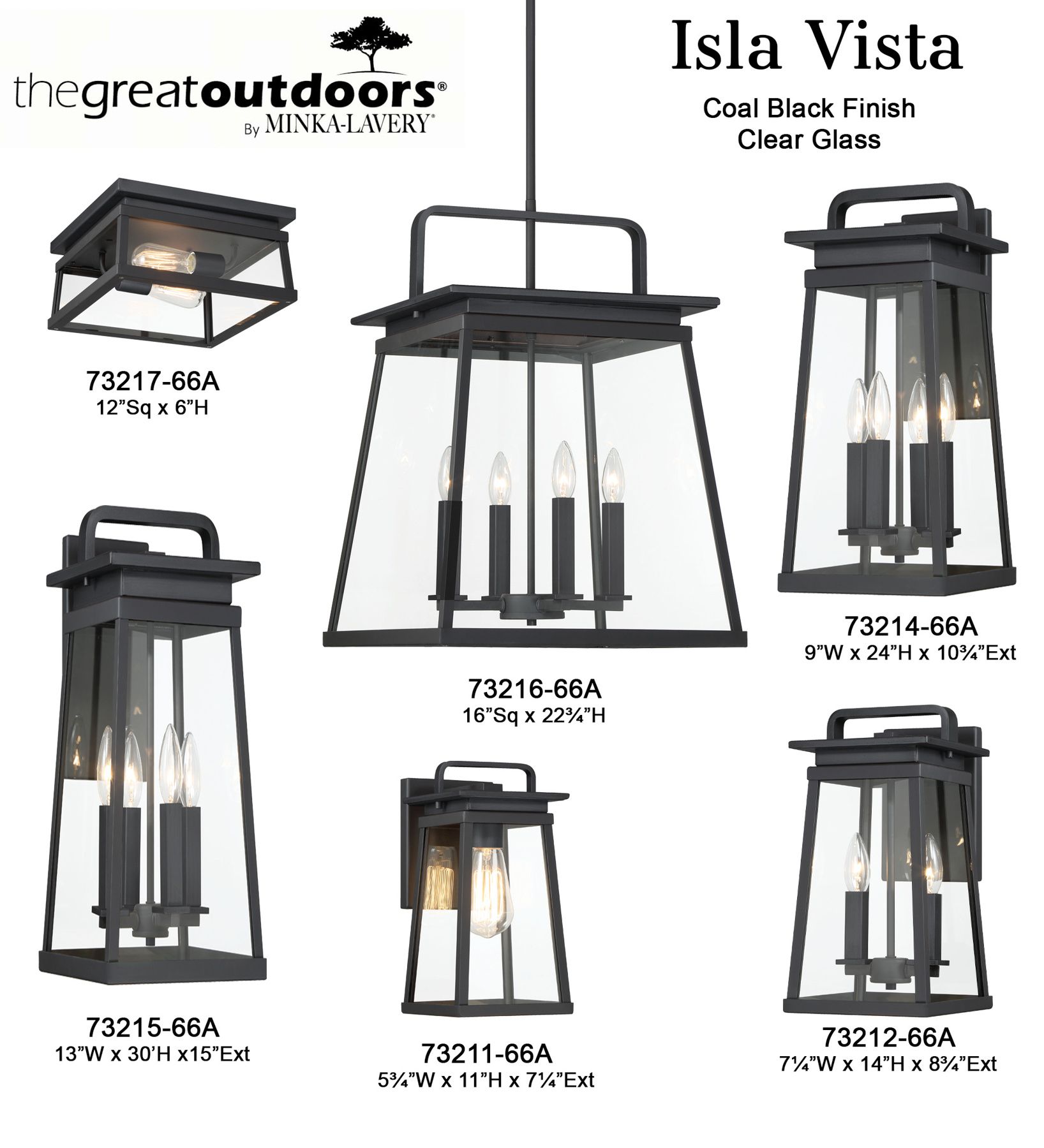 The Great Outdoors Isla Vista 4-Light Black 30-inch Outdoor Wall Sconce