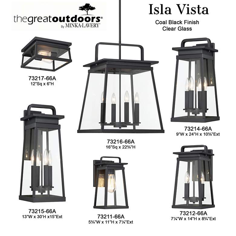 Image 7 The Great Outdoors Isla Vista 4-Light Black Outdoor Hanging Light more views