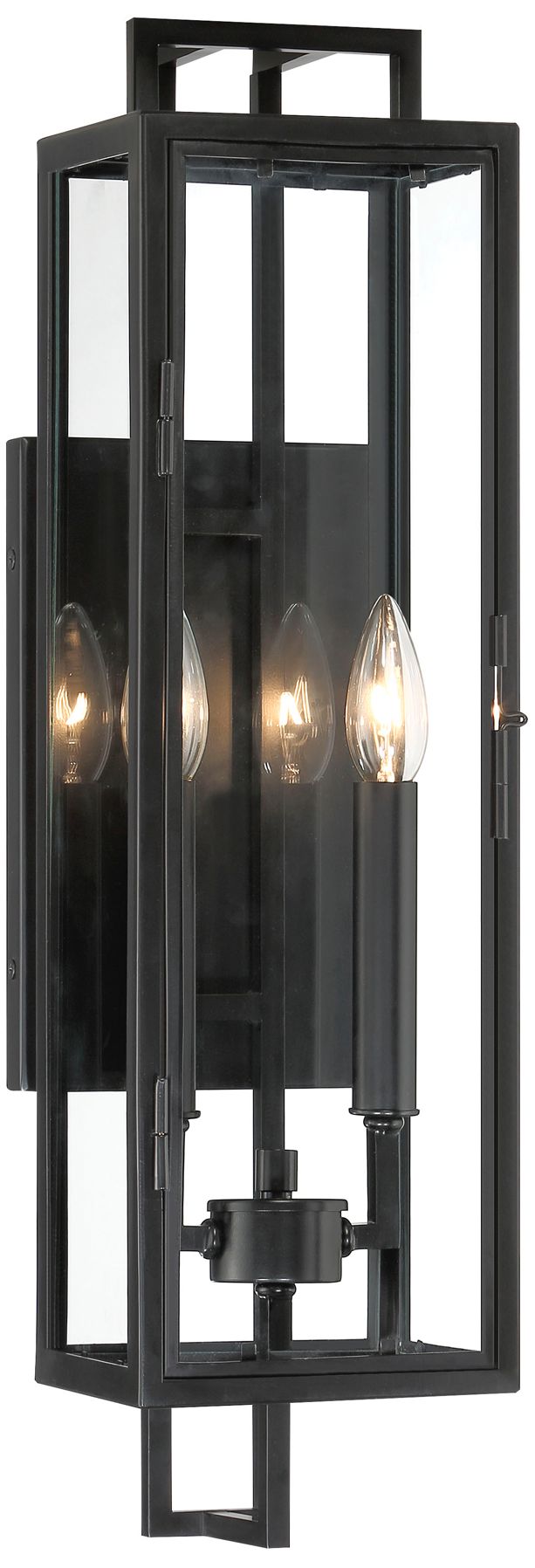 The Great Outdoors Knoll Road 2-Light Black Outdoor Wall Mount