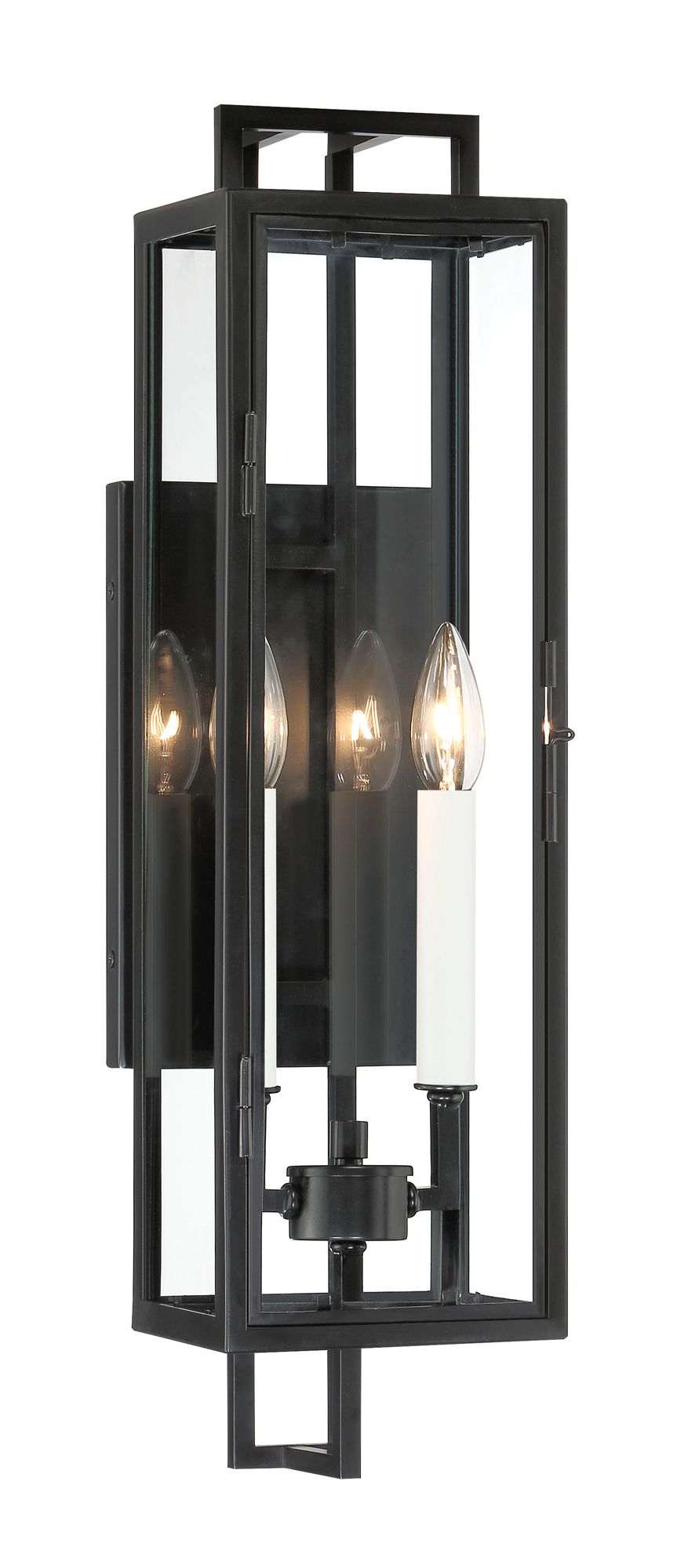 Image 4 The Great Outdoors Knoll Road 2-Light Black Outdoor Wall Mount more views