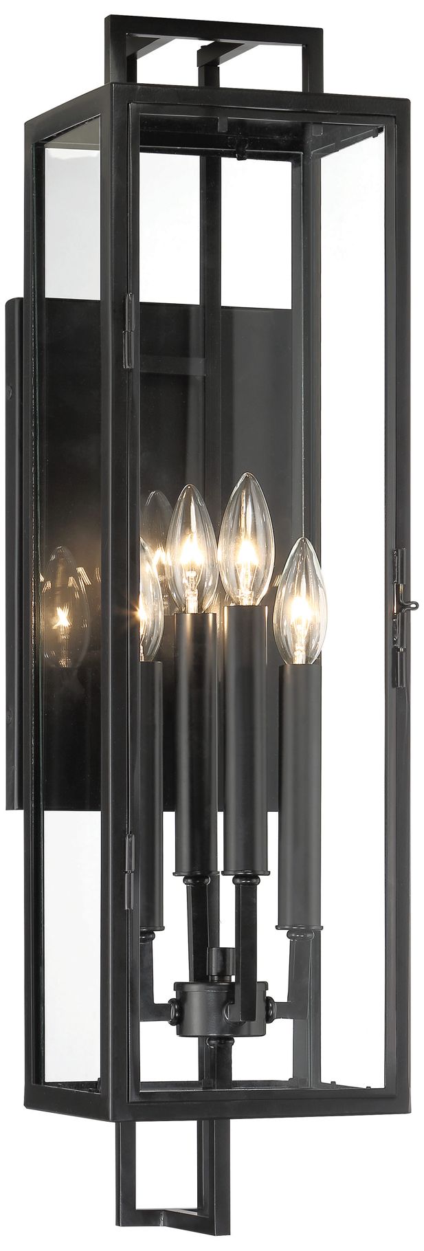 The Great Outdoors Knoll Road 4-Light Black Outdoor Wall Mount