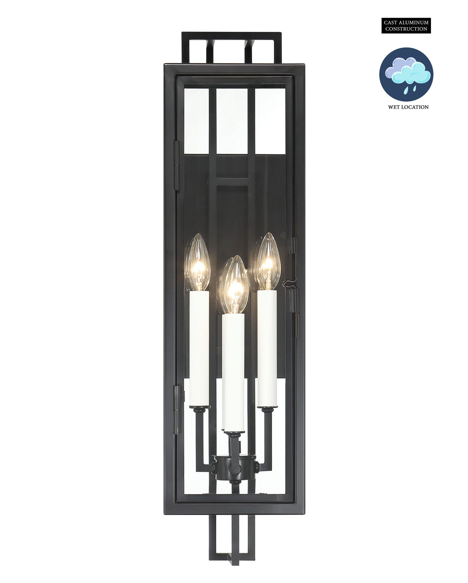 Image 6 The Great Outdoors Knoll Road 4-Light Black Outdoor Wall Mount more views
