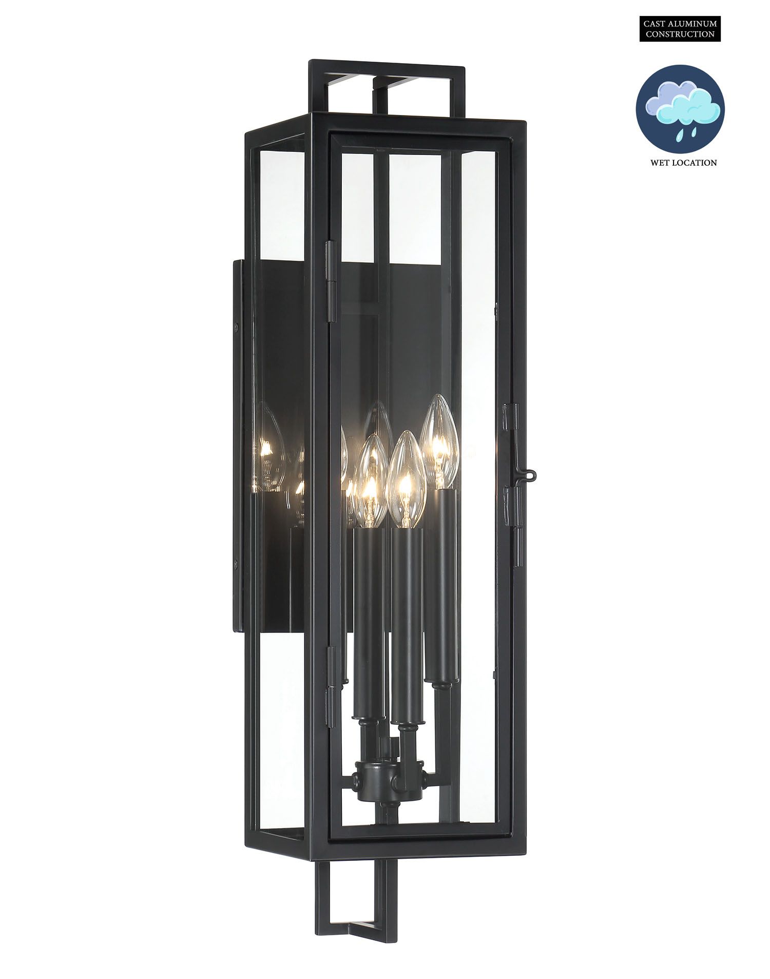 Image 7 The Great Outdoors Knoll Road 4-Light Black Outdoor Wall Mount more views