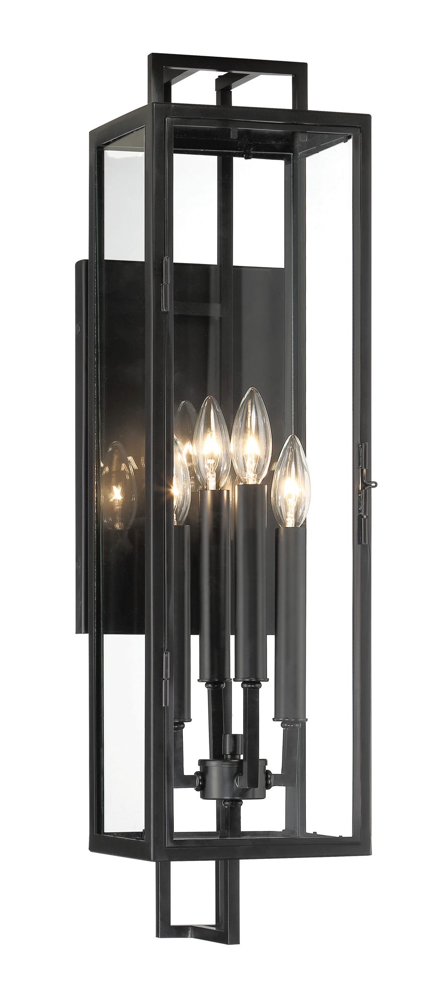 The Great Outdoors Knoll Road 4-Light Black Outdoor Wall Mount