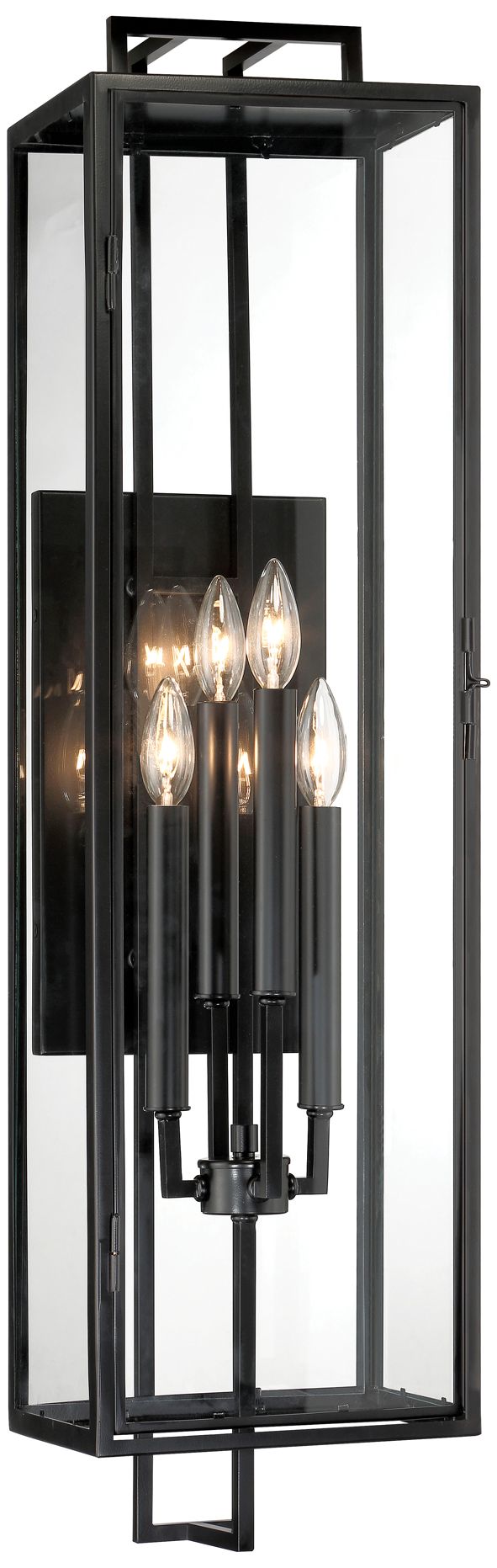 Image 2 The Great Outdoors Knoll Road 4-Light Black Outdoor Wall Mount