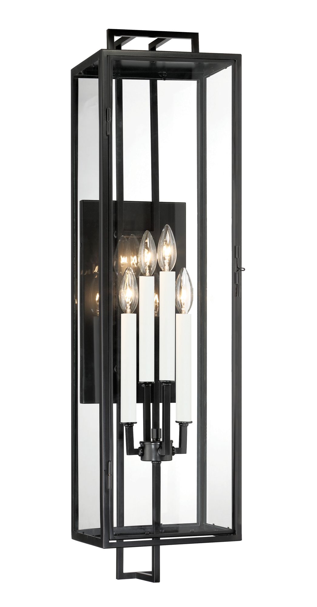 Image 5 The Great Outdoors Knoll Road 4-Light Black Outdoor Wall Mount more views