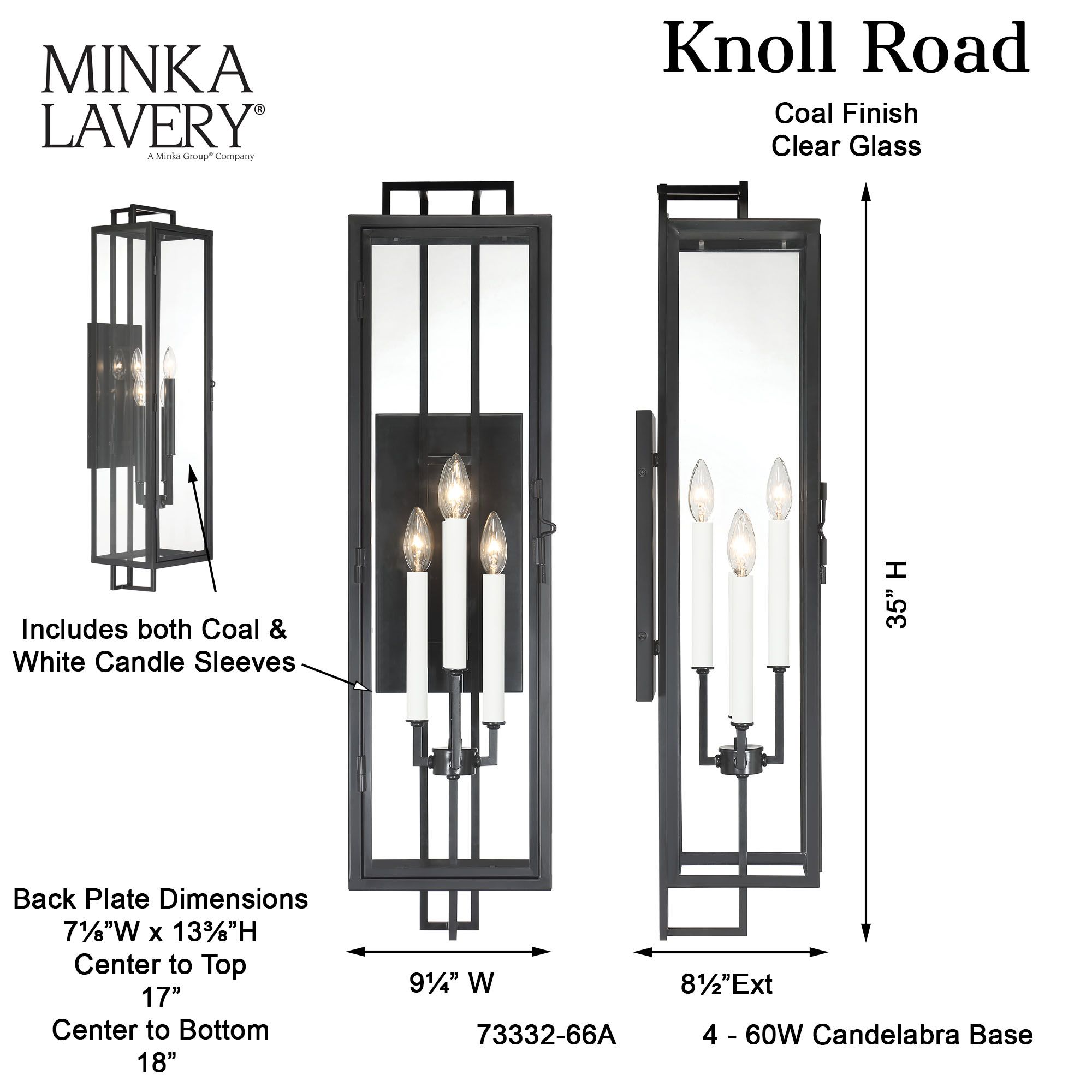 The Great Outdoors Knoll Road 4-Light Black Outdoor Wall Mount