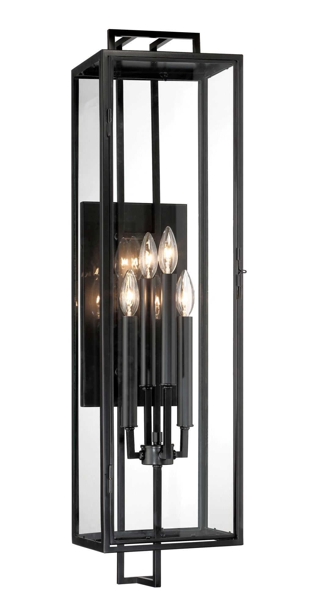 The Great Outdoors Knoll Road 4-Light Black Outdoor Wall Mount